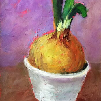 Disegno intitolato "Spring Onion" da Lena Ru, Opera d'arte originale, Pastello
