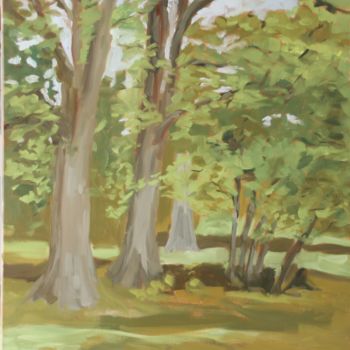 Peinture intitulée "En Sologne, Bosquet…" par Chéker, Œuvre d'art originale, Huile Monté sur Châssis en bois