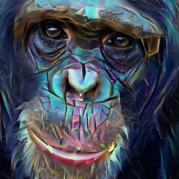 Arts numériques intitulée "Reno, monkey" par L.Roche, Œuvre d'art originale, Acrylique