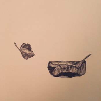 Dessin intitulée "Feuilles. Planche 4…" par Victoria, Œuvre d'art originale, Crayon