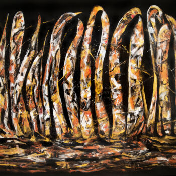 제목이 "Dancing in Birches"인 미술작품 Caren Keyser로, 원작, 아크릴