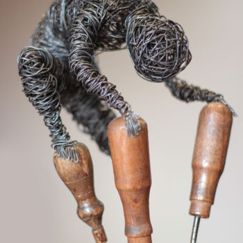 Sculpture titled "Heavy work (33x20x2…" by Karen Axikyan, Original Artwork, Metals
