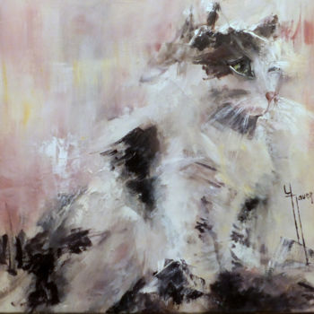 제목이 "Minette clin d'oeil"인 미술작품 Yveline Javer로, 원작, 기름