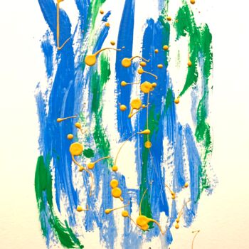 Painting titled "Caresse iodée" by Caroline Montigneaux, Original Artwork, Acrylic