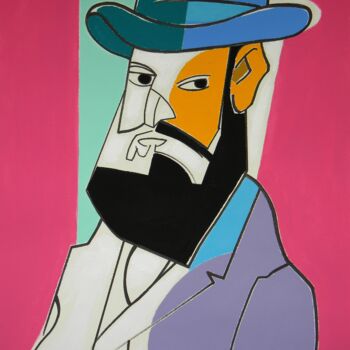 Painting titled "Portrait de Paul Cé…" by Gabriele Donelli, Original Artwork, Acrylic