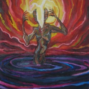 Painting titled "split" by Justin Singh, Original Artwork