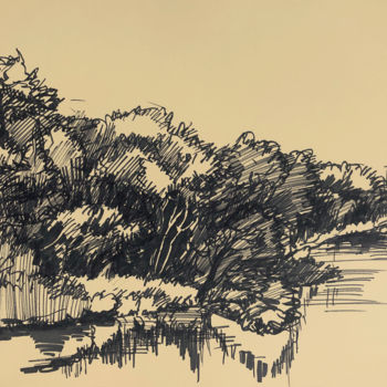 图画 标题为“Landscape 4 (By the…” 由Irina Makarova, 原创艺术品, 标记