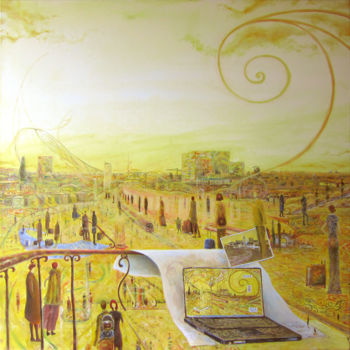 "Projecting the New…" başlıklı Tablo Carlos Pardo tarafından, Orijinal sanat, Petrol Ahşap Sedye çerçevesi üzerine monte edi…