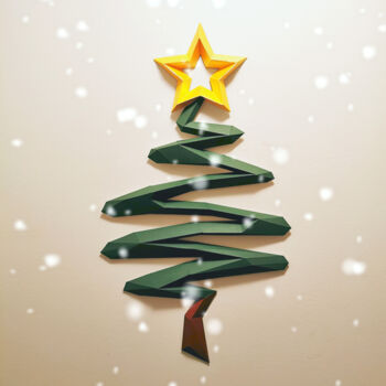 제목이 "Arbre de Noël moder…"인 조형물 Ecogami로, 원작, 종이