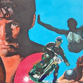 Ζωγραφική με τίτλο "Today's Sports" από Robert Grubbs, Αυθεντικά έργα τέχνης, Ακρυλικό