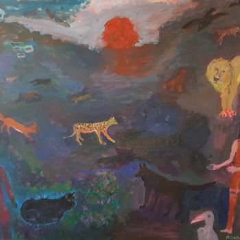 Painting titled "MANIERES D'ETRES VI…" by Mchartrie, Original Artwork, Acrylic Mounted on Wood Panel