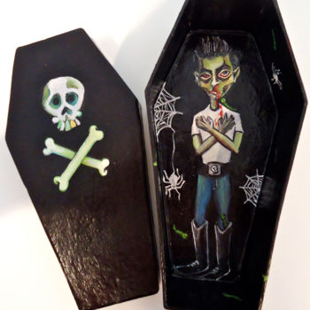 Pintura titulada "KOFFIN BOX" por Kreatures And Kreeps, Obra de arte original, Acrílico