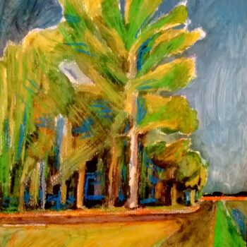 Peinture intitulée "La promenade au bor…" par Slobodan Spasojevic (Spaki), Œuvre d'art originale, Pastel