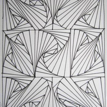 Dessin intitulée "C4 ink drawing" par Claudette Allosio, Œuvre d'art originale, Marqueur