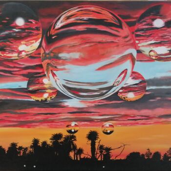 Peinture intitulée "Libres comme l'air" par Manu Surreabulliste, Œuvre d'art originale, Huile Monté sur Châssis en bois