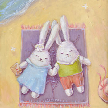 Schilderij getiteld "Our Sicily" door Olya Yatsenko, Origineel Kunstwerk, Olie