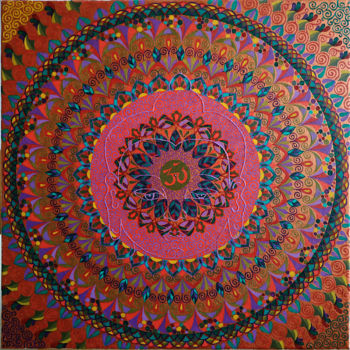 Pintura titulada "Buddhas Wisdom Mand…" por Elena Ulrich, Obra de arte original, Oleo