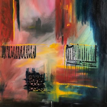 Painting titled "On the other side" by Atignas Art, Original Artwork, Oil Mounted on Wood Panel