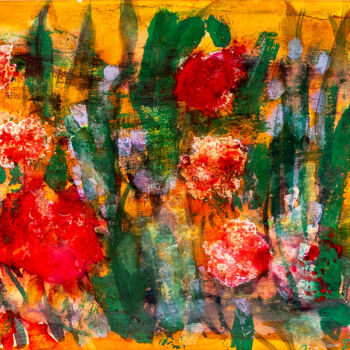 Pintura titulada "Poppies" por Bice Perrini, Obra de arte original, Pigmentos Montado en Otro panel rígido