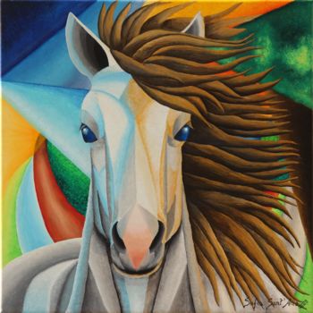 Pintura intitulada "REFLEXO DO OLHAR" por Sofia Sant´Ana, Obras de arte originais, Acrílico Montado em Painel de madeira