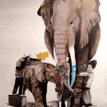 Peinture intitulée "Your Majesty" par Kevin Bardin, Œuvre d'art originale, Acrylique
