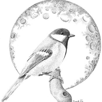 图画 标题为“parus major” 由Jure Kralj, 原创艺术品, 墨