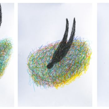 Disegno intitolato ""triptych" (21-12-2…" da Giulio Benatti, Opera d'arte originale, Grafite