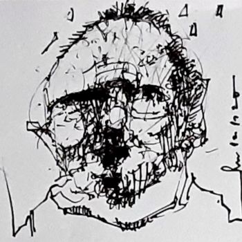图画 标题为“Hiob (40)” 由Stephan Rodriguez Warnemünde, 原创艺术品, 墨