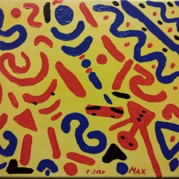 Painting titled ""SEGNI" Oil on canv…" by Massimo Ferrini, Original Artwork, Oil