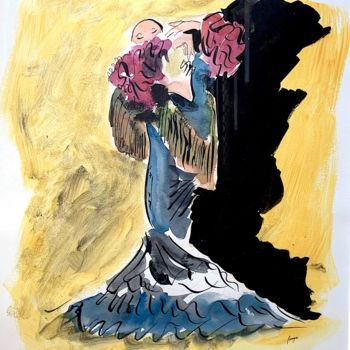 제목이 "Flamenco 2"인 미술작품 Arnaud Faugas로, 원작, 수채화