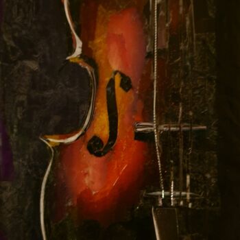 Collages intitulée "violon" par Dana, Œuvre d'art originale, Collages