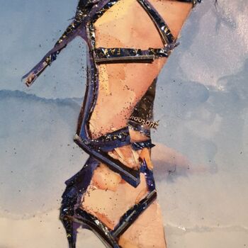 Collages intitulée "talon aiguille" par Dana, Œuvre d'art originale, Collages