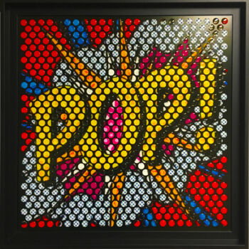 Painting titled "POP" by Laurent Gros, Original Artwork, Digital Painting Mounted on Aluminium