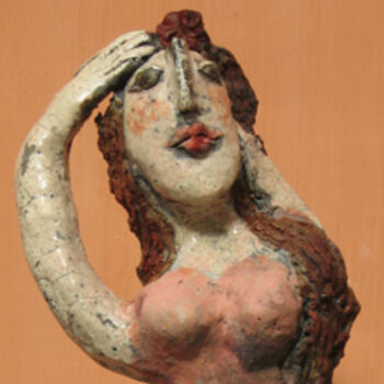Sculpture intitulée "la rousse( detail)" par Elisabeth Brainos, Œuvre d'art originale