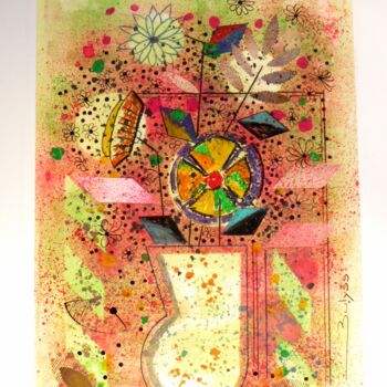 Peinture intitulée "Untitled N°212" par Marc Bulyss, Œuvre d'art originale, Encre Monté sur Autre panneau rigide