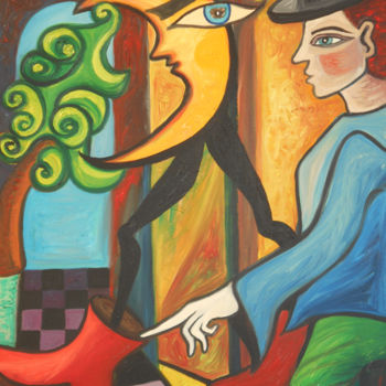 Peinture intitulée "Elle entre en mon j…" par Aurélie Sarrazin, Œuvre d'art originale, Huile Monté sur Châssis en bois