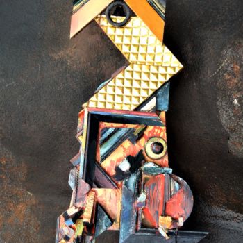 Sculpture titled "Золотой Коник. Див" by Leonid Feodor, Original Artwork, Wood