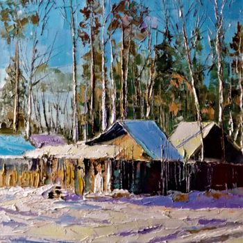 Pittura intitolato "Морозный день в Ред…" da Sergei Efremov, Opera d'arte originale, Olio