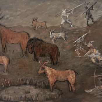 Pintura intitulada "Me God !!!" por Luís Bastos, Obras de arte originais, Acrílico Montado em Armação em madeira