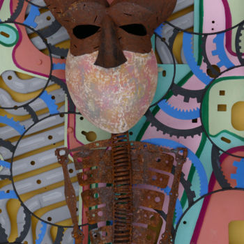 Sculpture titled "JINGO" by Jeff Mann, Original Artwork, Metals