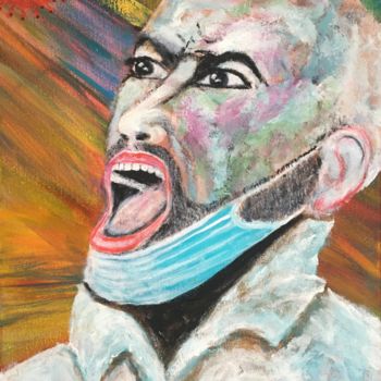 Painting titled "Le cri" by Jean Luc Onré, Original Artwork, Acrylic Mounted on Wood Stretcher frame