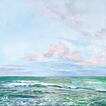 Ζωγραφική με τίτλο "Green Sea" από Sandra Gebhardt-Hoepfner, Αυθεντικά έργα τέχνης, Ακρυλικό