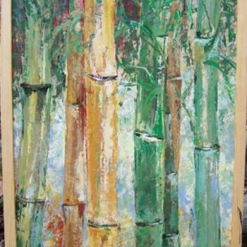 Peinture intitulée "bambou" par Anne-Frédérique Ferret, Œuvre d'art originale, Huile