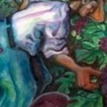 Painting titled "Campecino...Pan y V…" by Chicana Artist.... Ruth Olivar Millan, Original Artwork