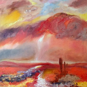 Malerei mit dem Titel "Llegando" von Liliana Beatriz Teruel, Original-Kunstwerk, Öl
