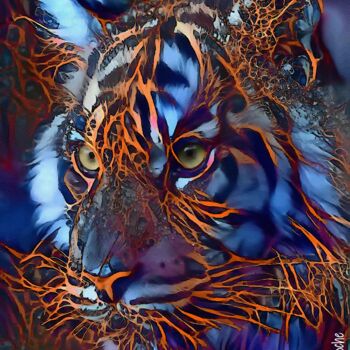 제목이 "Sangre de Tigre"인 디지털 아트 L.Roche로, 원작, 아크릴