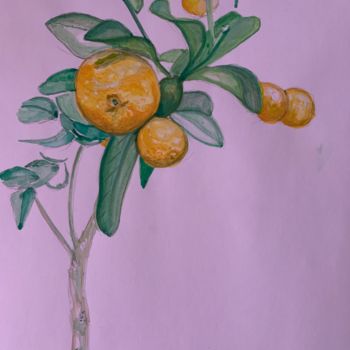 Ζωγραφική με τίτλο "Oranges" από Richard Mangold, Αυθεντικά έργα τέχνης, Ακουαρέλα