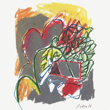 Disegno intitolato "NATURA SPETTINATA IV" da Luc Pierre, Opera d'arte originale, Pastello