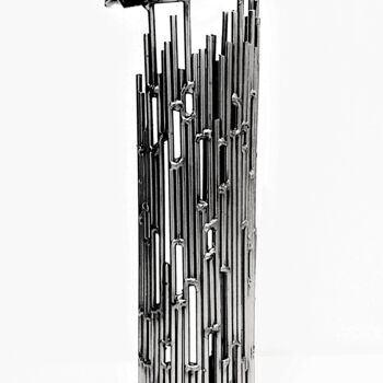 Sculpture titled "The Tower (The Worl…" by Albert Dura, Original Artwork, Metals