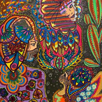 Malerei mit dem Titel "Daughters" von Oana Arabagiu, Original-Kunstwerk, Öl
